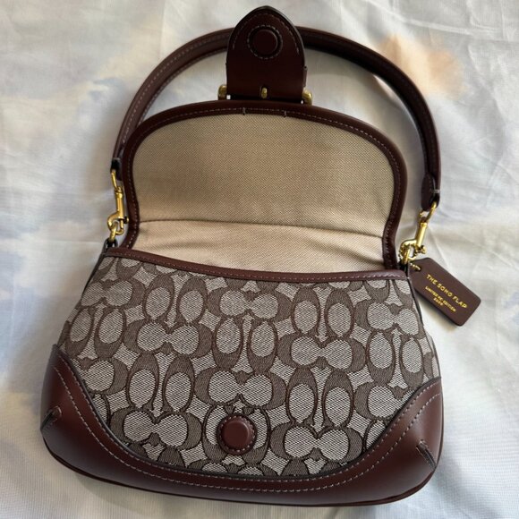 COACH Soho Flap Bag in Crystal Signature Jacquard - Picture 5 of 15